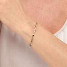 Colleen Lopez Sterling Silver Gemstone Flexible Bangle Bracelet
