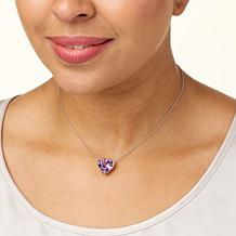 Colleen Lopez Sterling Silver Heart-Cut Gemstone Necklace