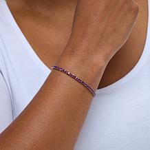 Colleen Lopez Sterling Silver Oval Gemstone Tennis Bracelet