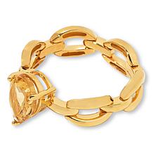 Colleen Lopez Sterling Silver Pear Cut Chain-Link Ring