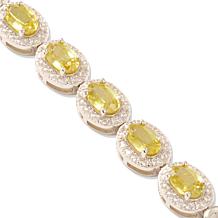 Colleen Lopez Sterling Silver Yellow Sphene and White Zircon Bracelet