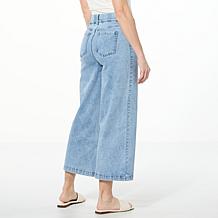 Colleen Lopez Stretch Denim Wide Leg Cropped Pant
