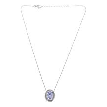 Colleen Lopez Tanzanite & Zircon Double Halo Sterling Silver Necklace