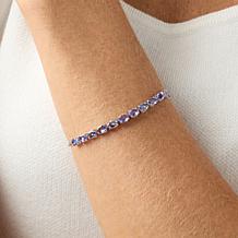 Colleen Lopez Tanzanite Sterling Silver Paperclip Chain Bracelet