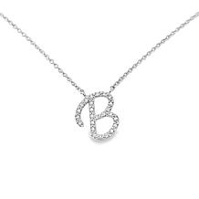 Colleen Lopez White Diamond Initial Drop Chain Necklace
