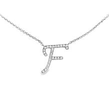 Colleen Lopez White Diamond Initial Drop Chain Necklace