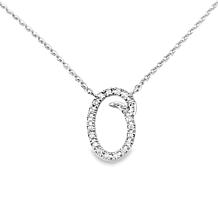 Colleen Lopez White Diamond Initial Drop Chain Necklace