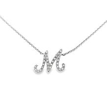 Colleen Lopez White Diamond Initial Drop Chain Necklace