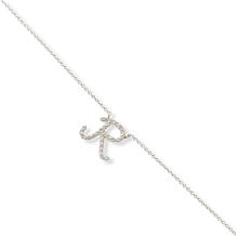 Colleen Lopez White Diamond Initial Drop Chain Necklace