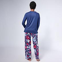 Comfort Code Brushed Ultra Knit Ruffle V-Neck Top and Pant Sleep Set