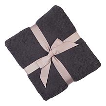 Comfort Code Marshmallow Sherpa Knit Throw Blanket with Foot Pocket