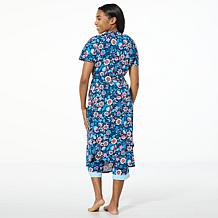 Comfort Code Peached Jersey Knit Belted Wrap Robe