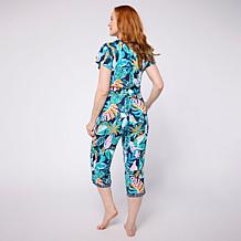 Comfort Code Soft & Light V-Neck and Capri Pant PJ Set - Petite