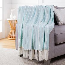 Concierge Collection Pick Stitch Throw with Fringe
