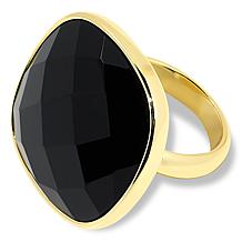 Connie Craig Carroll Jewelry Fern Square Black Agate Solitaire Ring