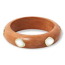 Connie Craig Carroll Jewelry Maeve Gemstone and Wood Bangle Bracelet