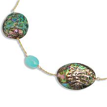 Connie Craig Carroll Jewelry Multicolor Abalone and Gemstone Necklace
