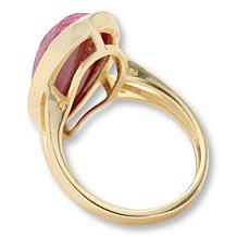 Connie Craig Carroll Jewelry Red Corundum Pear-Shaped Solitaire Ring