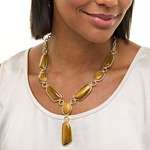 Connie Craig Carroll Jewelry Reya 19" Geometric Gem Station Necklace