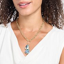 Connie Craig Carroll Paperclip Chain Gemstone Necklace