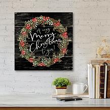 Courtside Market A Very Merry Christmas Wreath 14" x 14" Wood Art