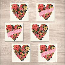 Courtside Market Be Mine II 4x4 6 Piece Ceramic Coaster Set
