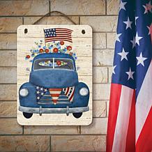 Courtside Market Celebrate 250 Blue Truck 12x16" Artboard with Twine
