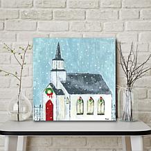 Courtside Market Christmas Night 24x24 Canvas Wall Art