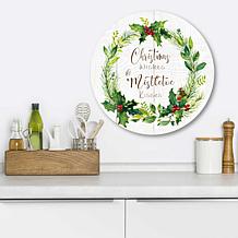 Courtside Market Christmas Wishes Wreath 12x12 Circular Wood Décor