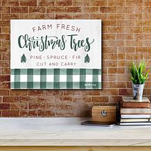 Courtside Market Farm Fresh Christmas Trees 12x18 Canvas Wall Art