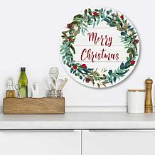 Courtside Market Merry Christmas 12x12 Circular Wood Wall Décor