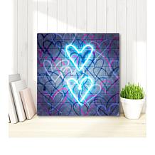 Courtside Market Neon Heart I 16x16 Canvas Wall Art