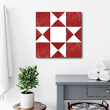 Courtside Market Quilt Square True Red 5 Canvas Wall Art - 24" x 24...
