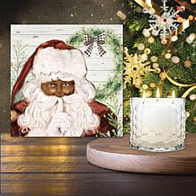Courtside Market Santa Artboard & 13.5 oz. 3-Wick Candle