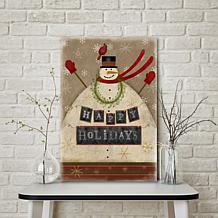 Courtside Market Snowman Happy Holidays 18x26 Canvas Wall Art