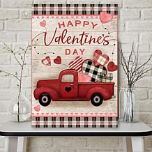 Courtside Market Truck Happy Valentines Day 12x18 Canvas Wall Art