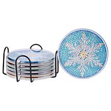 Craft Buddy Crystal Art 6-piece Snowflake Coasters Kit