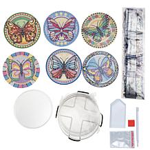 Craft Buddy Crystal Art Butterfly Coasters - Set of 6