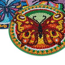 Craft Buddy Crystal Art Butterfly Coasters - Set of 6