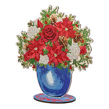 Craft Buddy Crystal Art Wooden Floral Vase Decoration