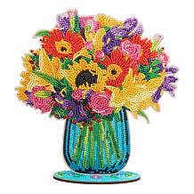 Craft Buddy Crystal Art Wooden Floral Vase Decoration