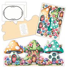 Craft Buddy Paper Craft Fairy Mushroom House Card Set