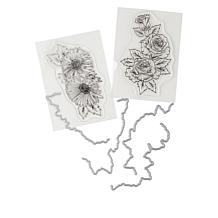 Crafter's Companion Gemini Rose and Gerbera Spray Stamp and Die Set