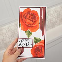 Crafter's Companion Rose Floral Layering Stencil, Stamp & Ink Pad Set