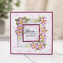 Crafter's Companion Square Floral Aperture Dies with Stamps