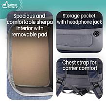 CritterSitters Pet Backpack for 22lbs. Dogs and Cats w/ Pockets - Blue