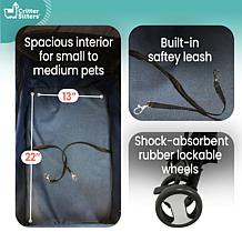 CritterSitters Single Pet Stroller for Pets 33 Lbs. and Under - Blue