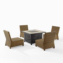 Crosley Bradenton Conversation Set Sangria/Weathered Brown - 5 Piece