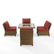 Crosley Bradenton Conversation Set Sangria/Weathered Brown - 5 Piece