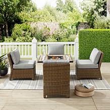 Crosley Bradenton Wicker Conversation Set Gray/Weathered Brown-5 Pi...